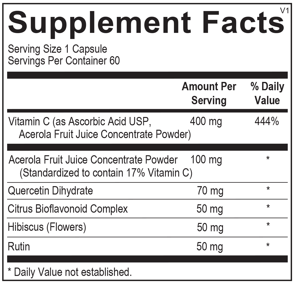 111 - C-Flav - Supplemental Facts Box