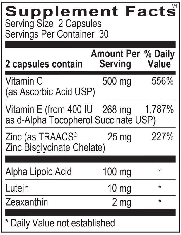 OcuView supplement facts image
