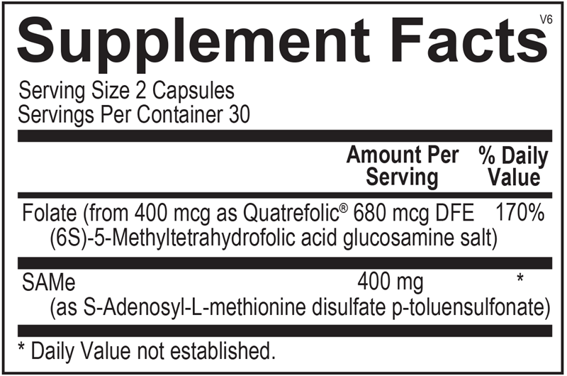SAMe supplement facts image
