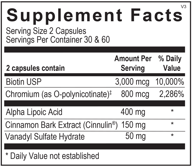 Diaxinol supplement facts image