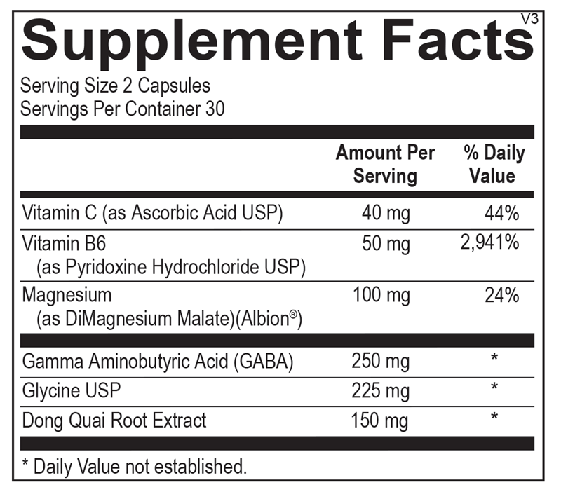 GABAnol supplement facts image