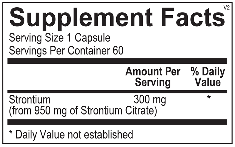 Strontium supplement facts image