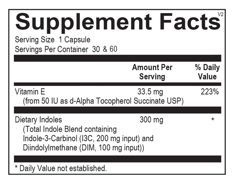 EstroDIM supplement facts image