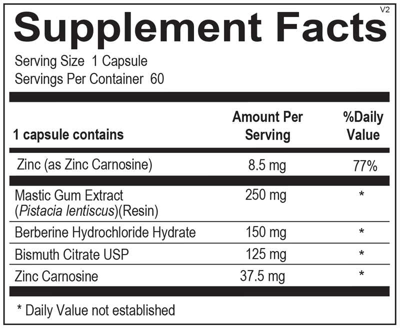 Pyloricil supplement facts image
