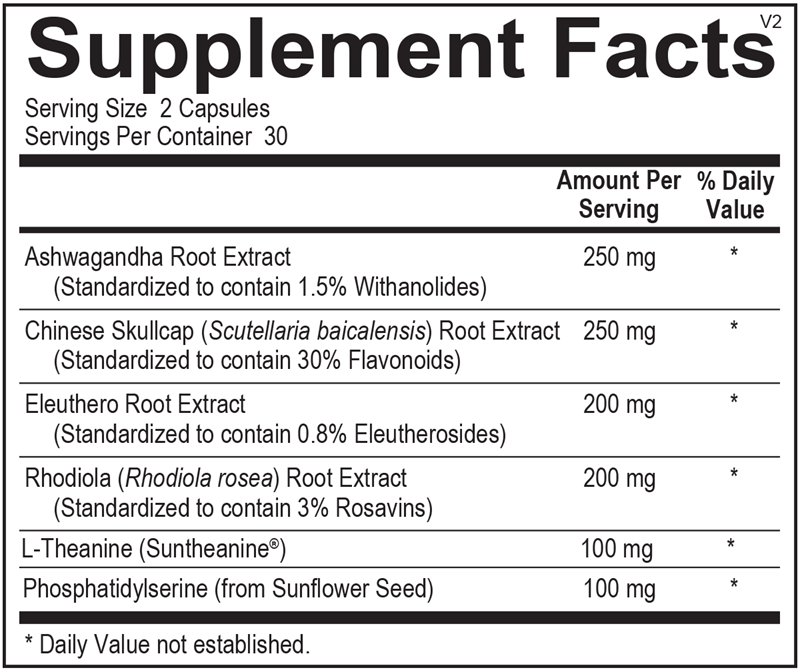 AdreneVive supplement facts image